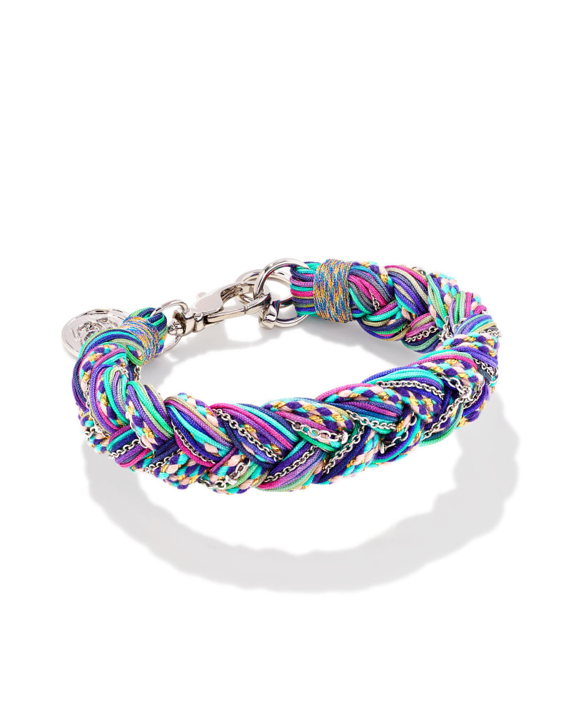 Masie Silver Corded Friendship Bracelet in Periwinkle Mix image number 0