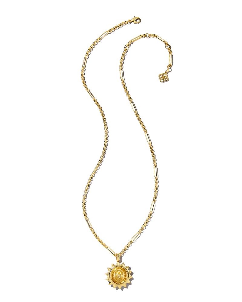 Sienna Sun Pendant Necklace in Gold image number 3