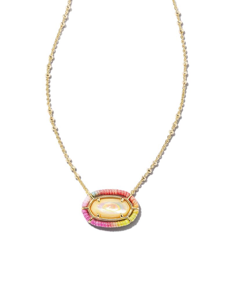 Threaded Elisa Pendant Necklace in Gold image number 0