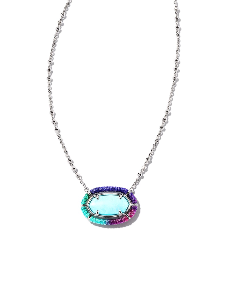 Threaded Elisa Silver Pendant Necklace in Blue Mix image number 0