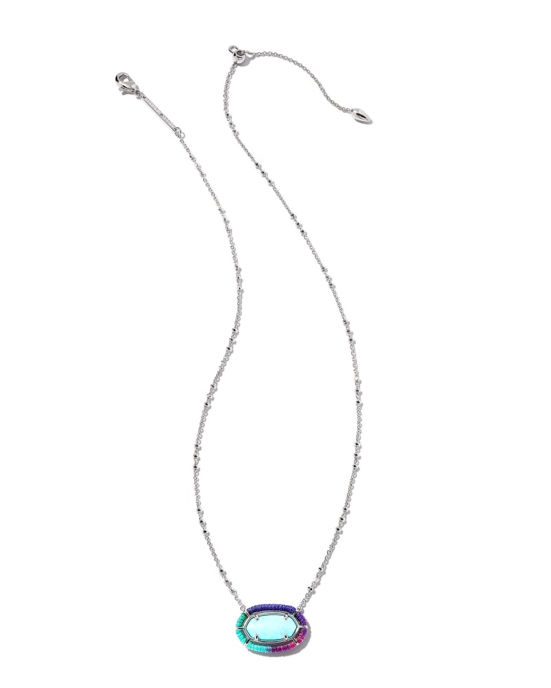 Threaded Elisa Silver Pendant Necklace in Blue Mix image number 3