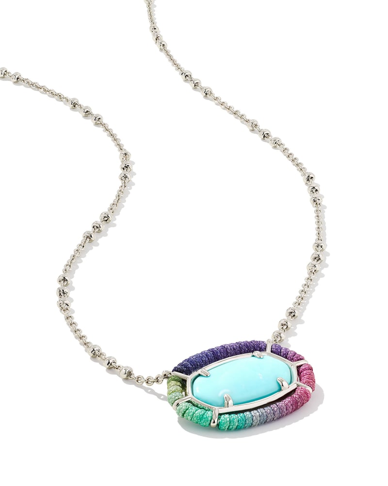 Threaded Elisa Silver Pendant Necklace in Blue Mix image number 1
