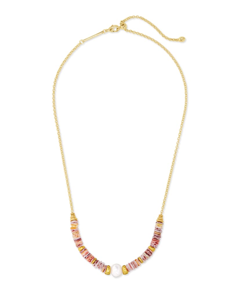 Lila Vintage Gold Strand Necklace in Pastel Shells image number 2