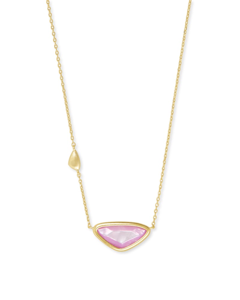 Margot Gold Pendant Necklace in Lilac Mother of Pearl image number 0