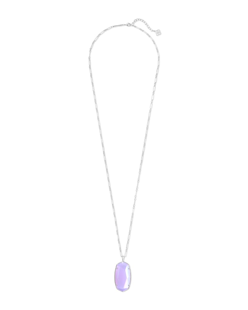 Faceted Reid Long Pendant Necklace in Matte Iridescent Lilac Glass image number 2