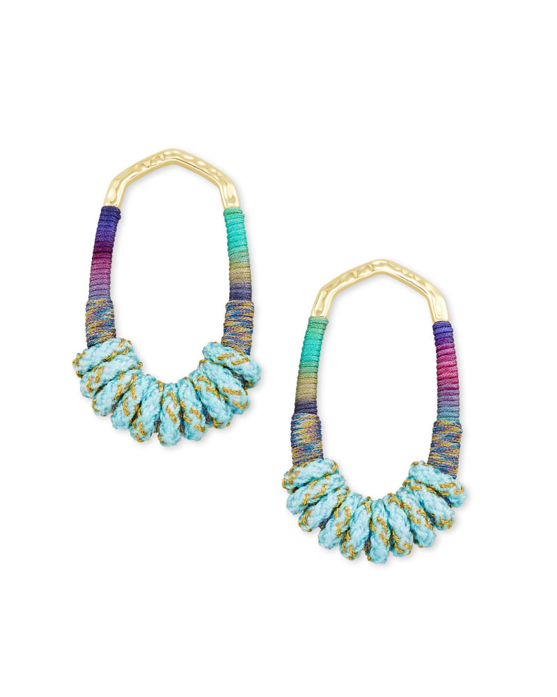 Masie Gold Open Frame Earrings in Mint Mix Paracord image number 0