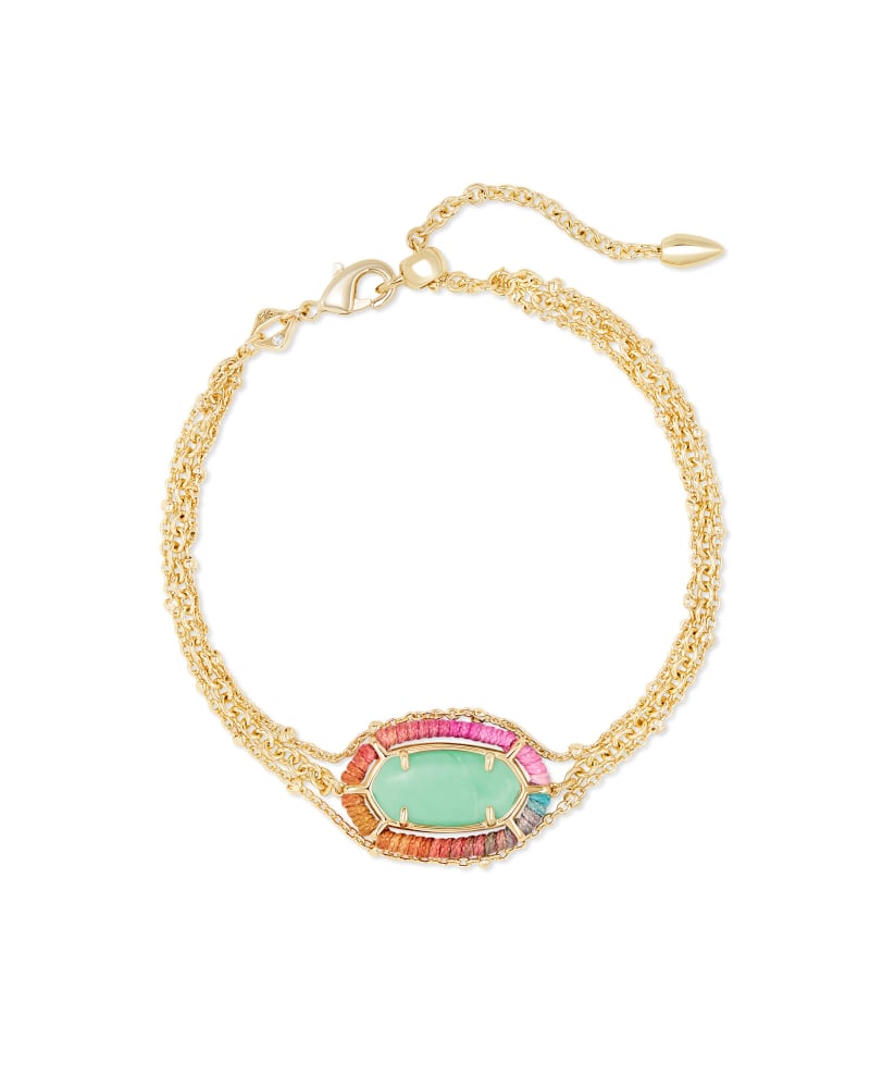 Threaded Elaina Gold Multi Strand Bracelet in Mint Magnesite image number 0