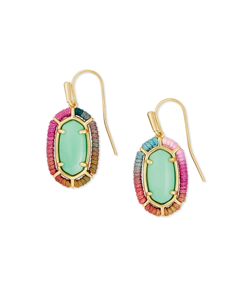 Threaded Lee Gold Drop Earrings in Mint Magnesite image number 0