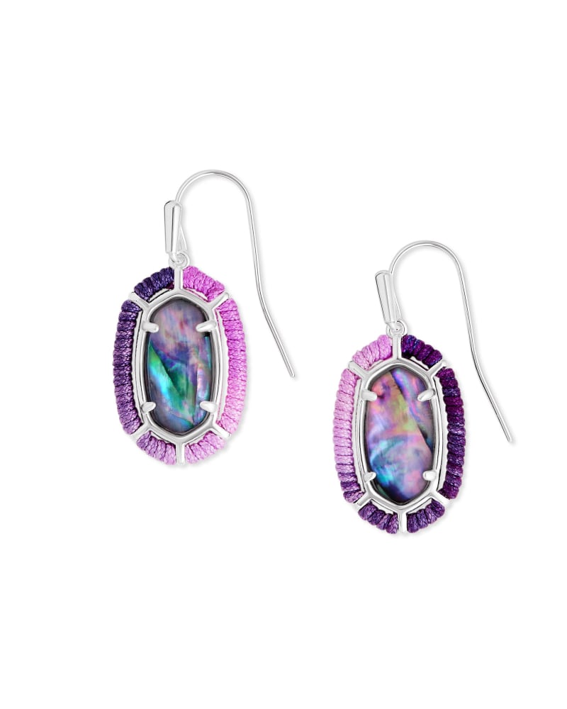 Threaded Lee Silver Drop Earrings in Lilac Abalone image number 0
