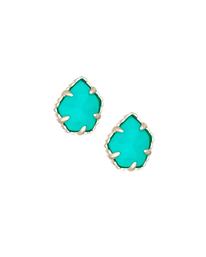 Tessa Gold Stud Earrings In Teal Magnesite Kendra Scott
