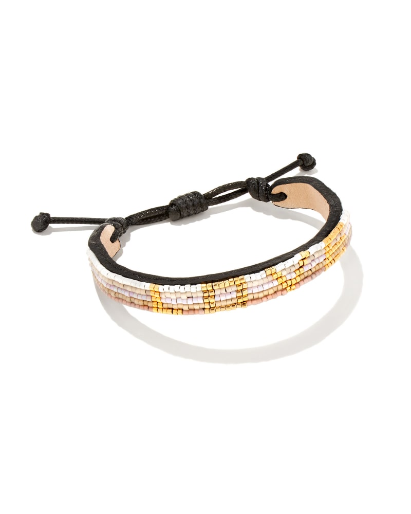 Love Beaded Friendship Bracelet in White Ombre Mix image number 0
