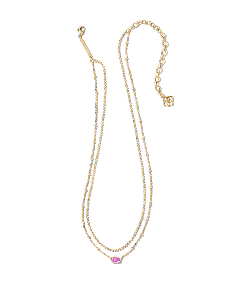Emilie Gold Multi Strand Necklace in Plum Kyocera Opal image number 2