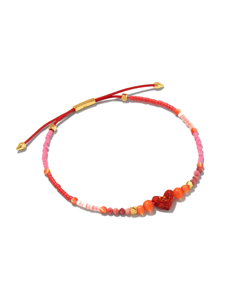 Nova Heart Gold Friendship Bracelet in Red Mix image number 0