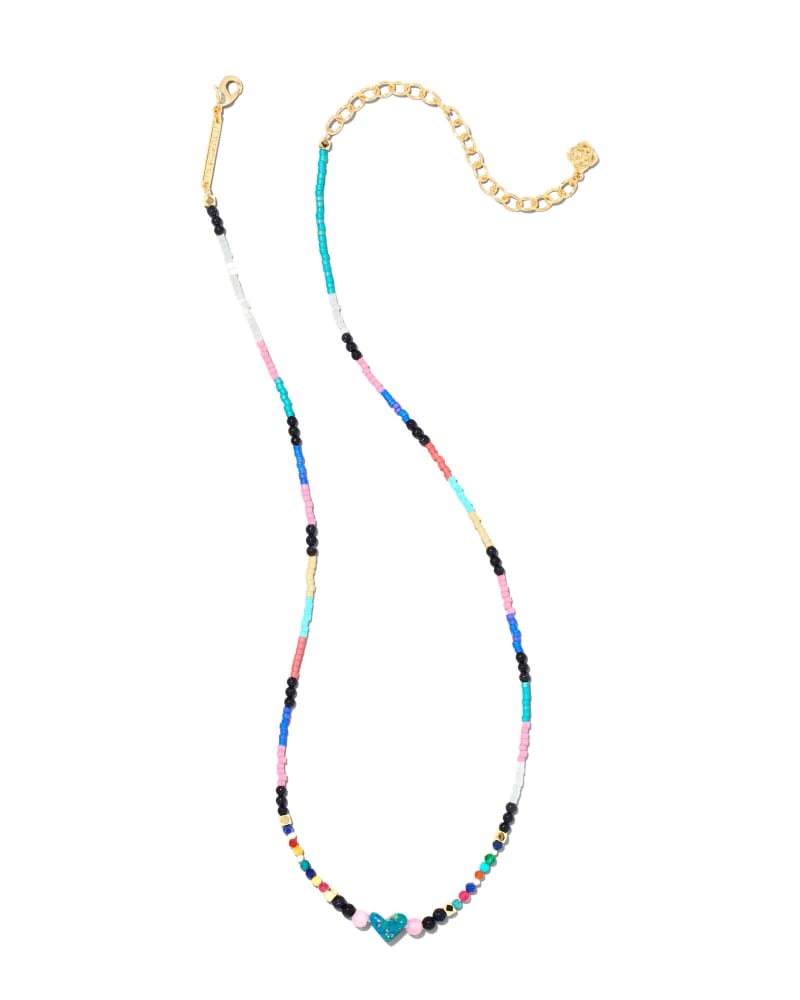 Nova Heart Gold Strand Necklace in Multi Mix image number 1