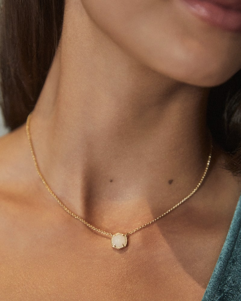 Davie Gold Pendant Necklace in Iridescent Drusy image number 1
