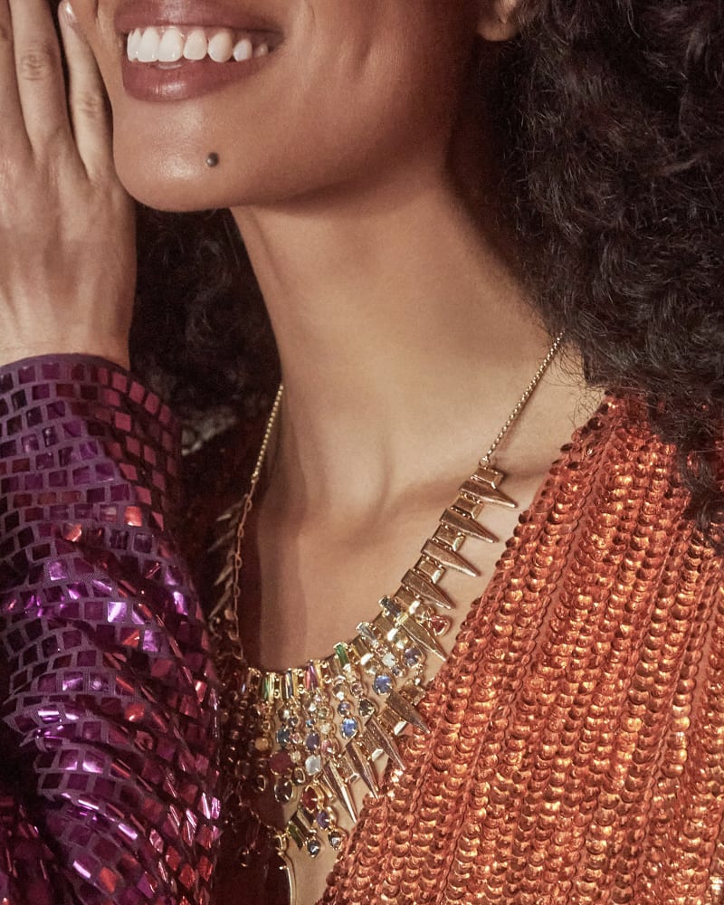 Madelyn Gold Statement Necklace in Multi Mix image number 1