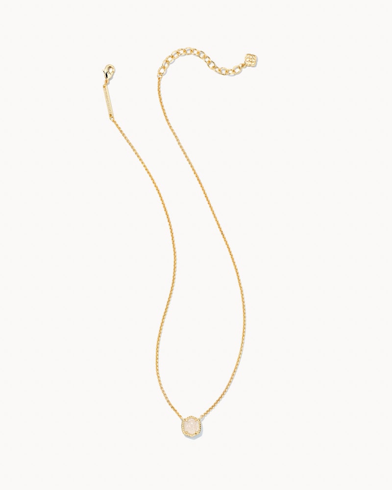 Davie Gold Pendant Necklace in Iridescent Drusy image number 2