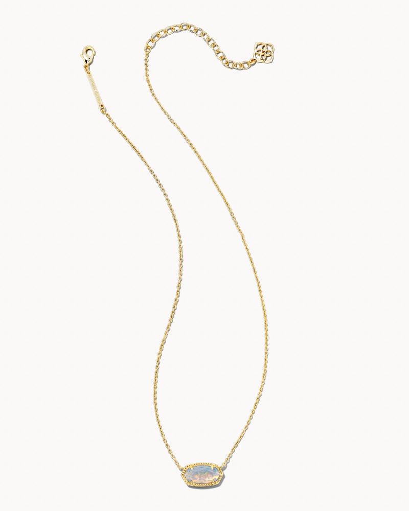 Elisa Gold Pendant Necklace in Iridescent Opalite image number 1