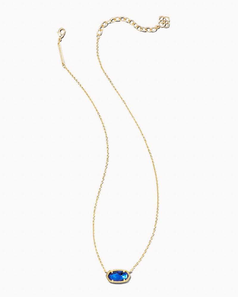 Elisa Gold Pendant Necklace in Navy Abalone image number 1
