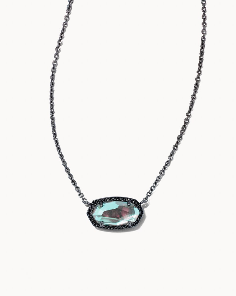 Elisa Gunmetal Pendant Necklace in Gray Dichroic Glass image number 0
