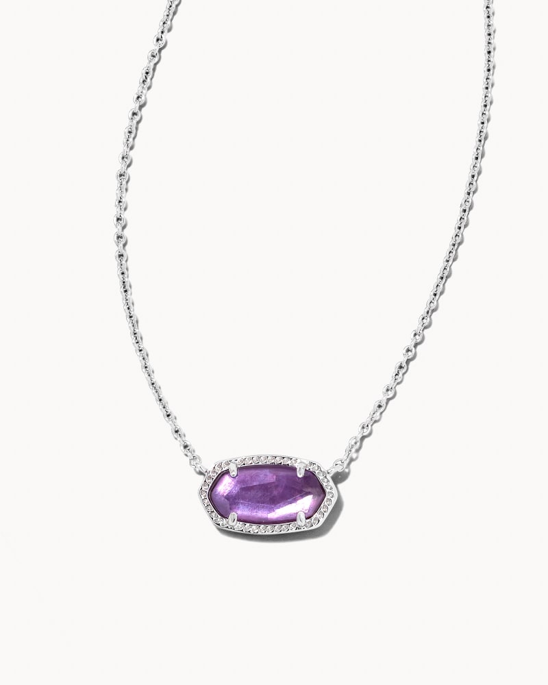 Elisa Silver Pendant Necklace in Purple Mica image number 0