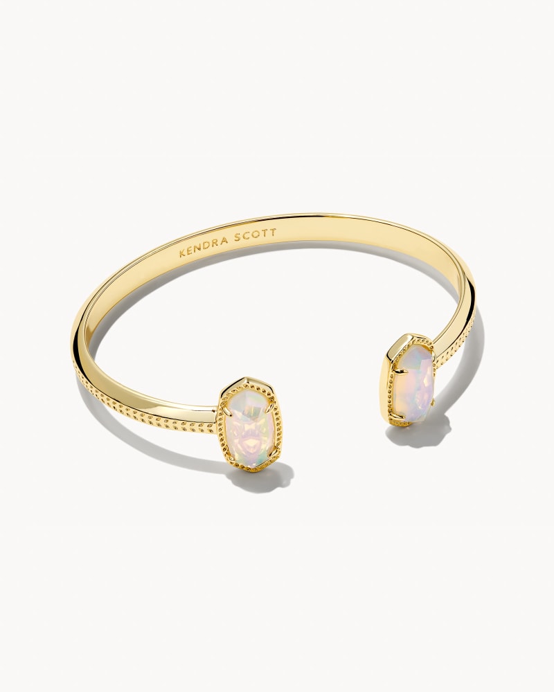 Elton Gold Cuff Bracelet in Iridescent Opalite image number 0