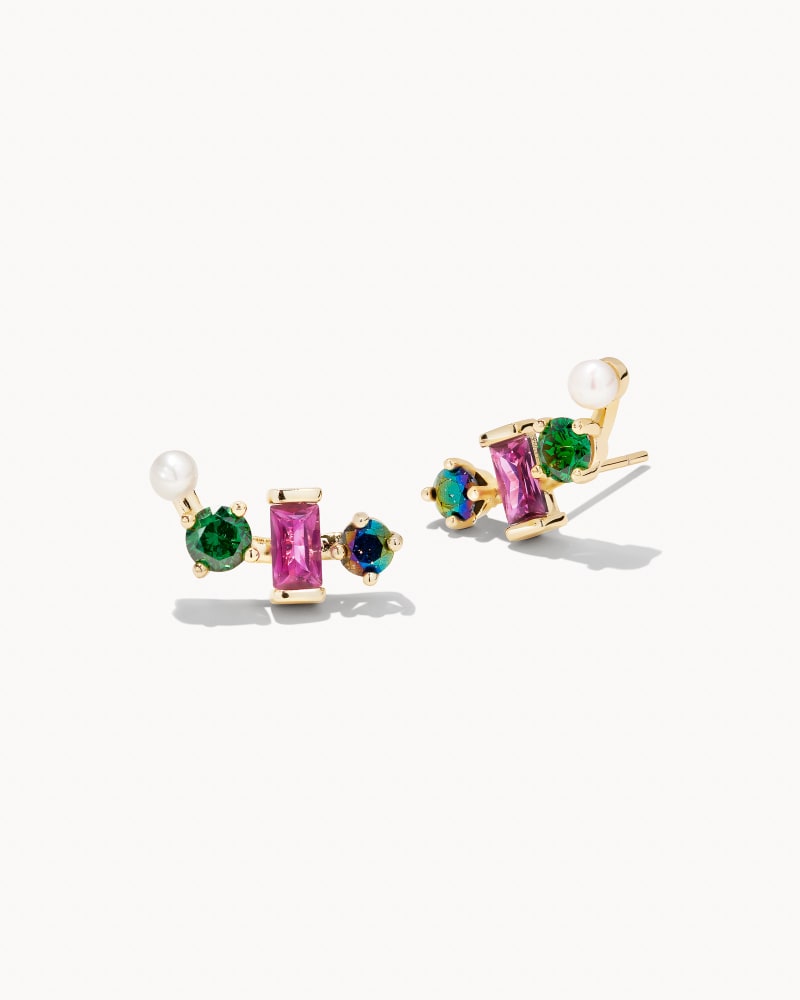 Madelyn Gold Ear Climber Earrings in Multi Mix image number 0