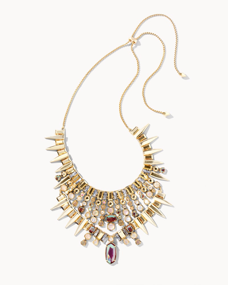 Madelyn Gold Statement Necklace in Iridescent Mix image number 0