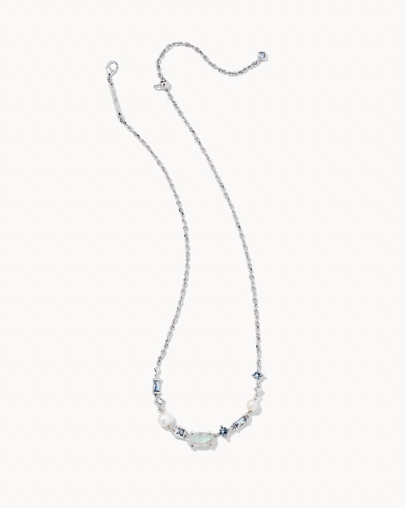 Madelyn Silver Strand Necklace in White Mix image number 1