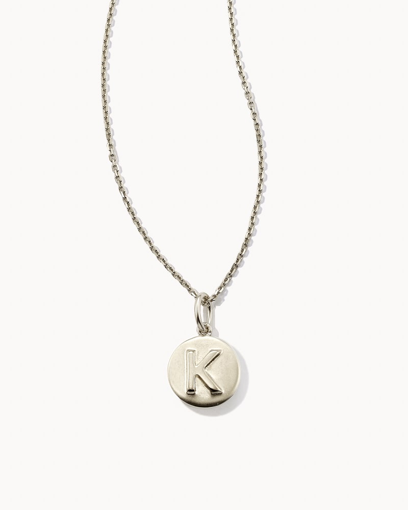 Letter K Coin Pendant Necklace in 