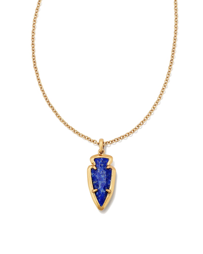 Skylar Vintage Gold Short Pendant Necklace in Blue Lapis image number 0.0