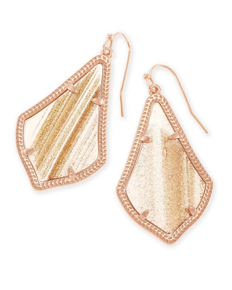 Alex Drop Earrings in Gold Dusted Glass image number 0