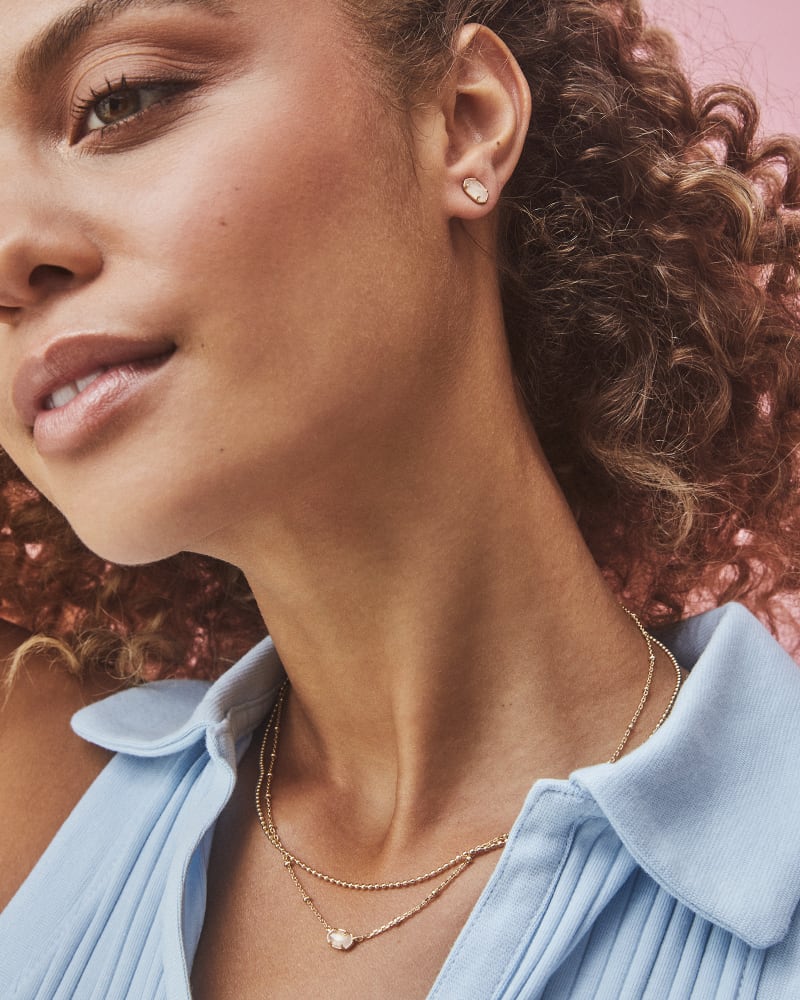 Emilie Gold Multi Strand Necklace in Rose Quartz image number 1