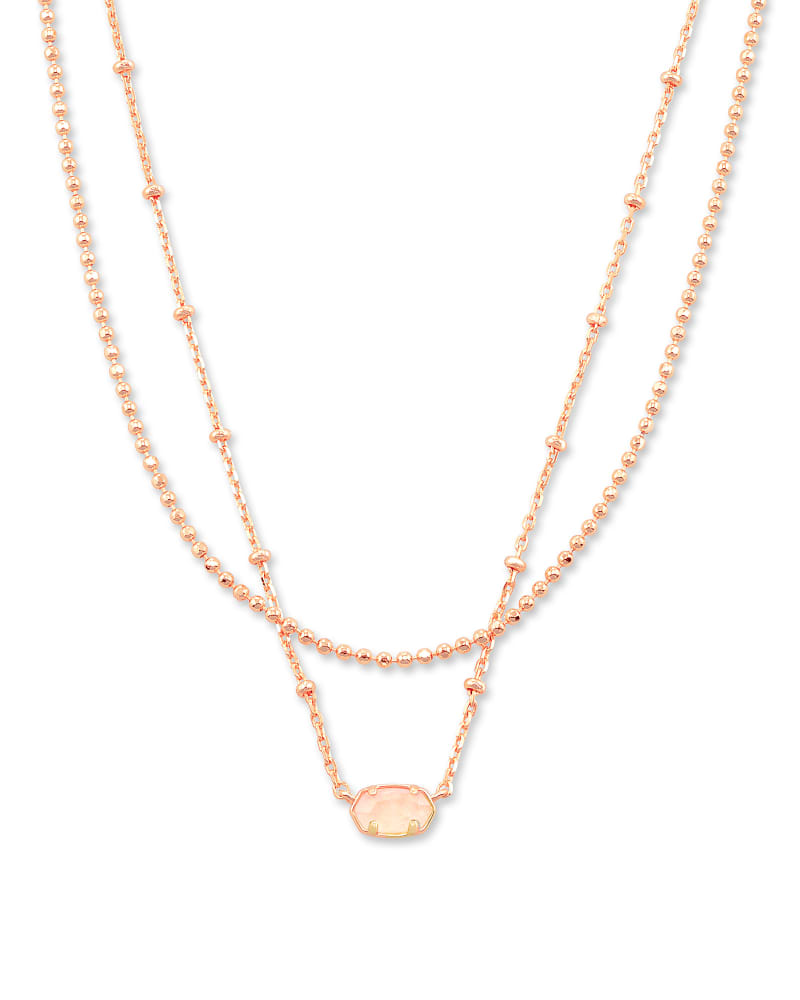Emilie Rose Gold Multi Strand Necklace in Rose Quartz image number 0