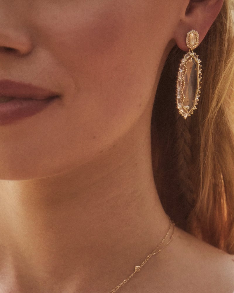 Kapri Gold Statement Earrings in Lustre Glass image number 2