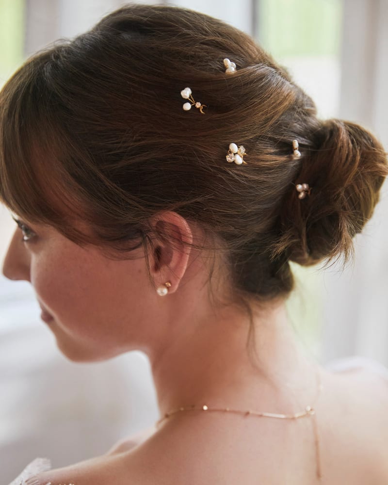 Pearl Hair Pin Set of 5 in Gold image number 1