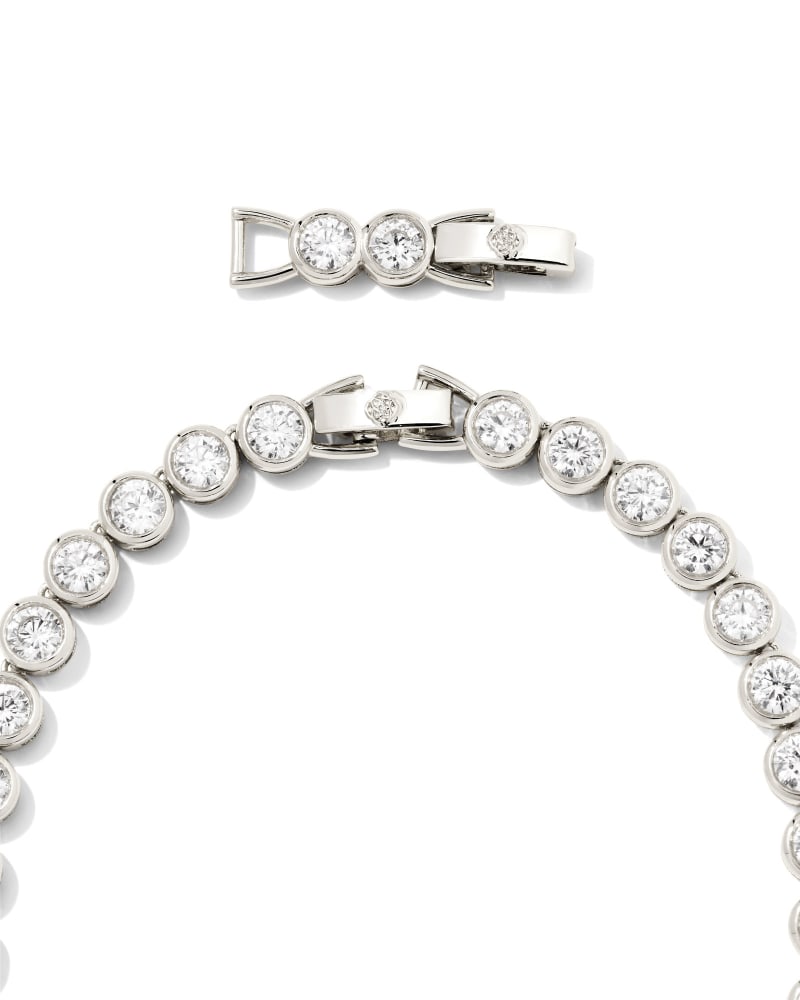 Blake Tennis Necklace in Bright Silver image number 2