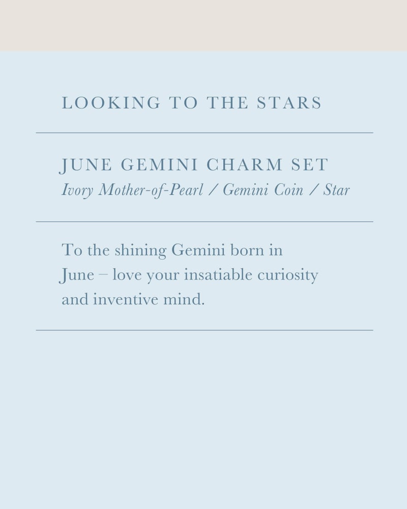 June Gemini Charm Necklace Set in Gold image number 2