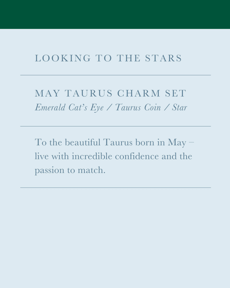 May Taurus Charm Necklace Set in Silver image number 2