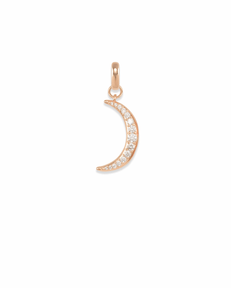 Small Crescent Moon Charm in Rose Gold image number 1