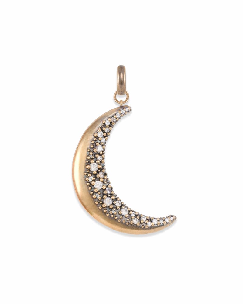 Large Crescent Moon Charm in Vintage Gold image number 0