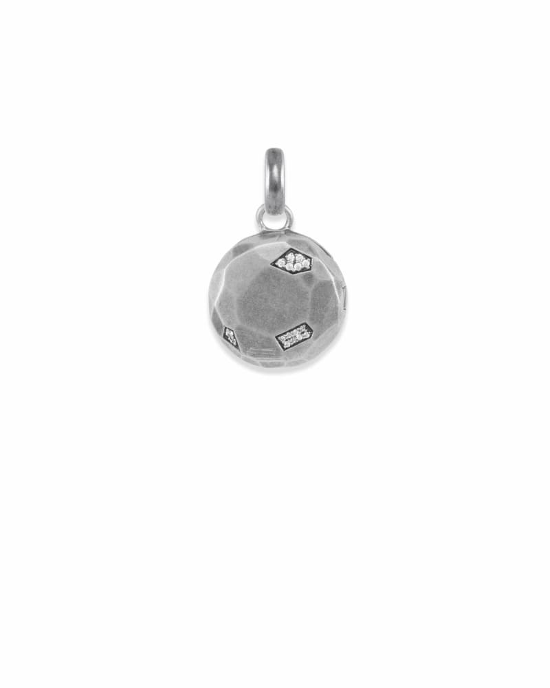 Pave Locket Charm in Vintage Silver image number 5