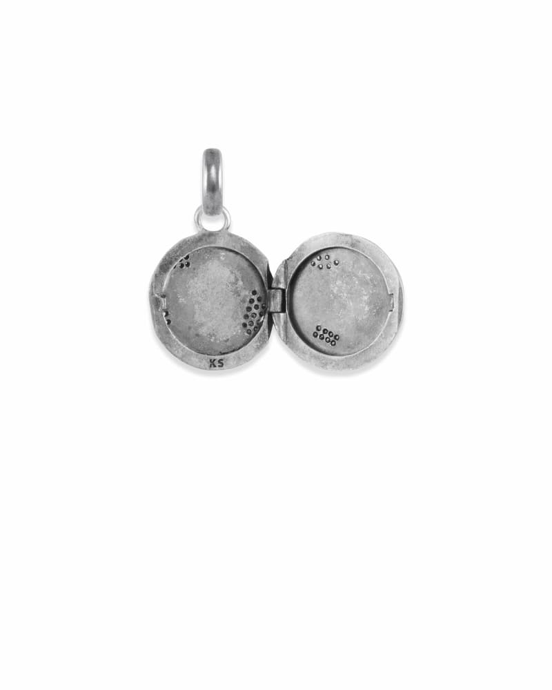 Pave Locket Charm in Vintage Silver image number 2