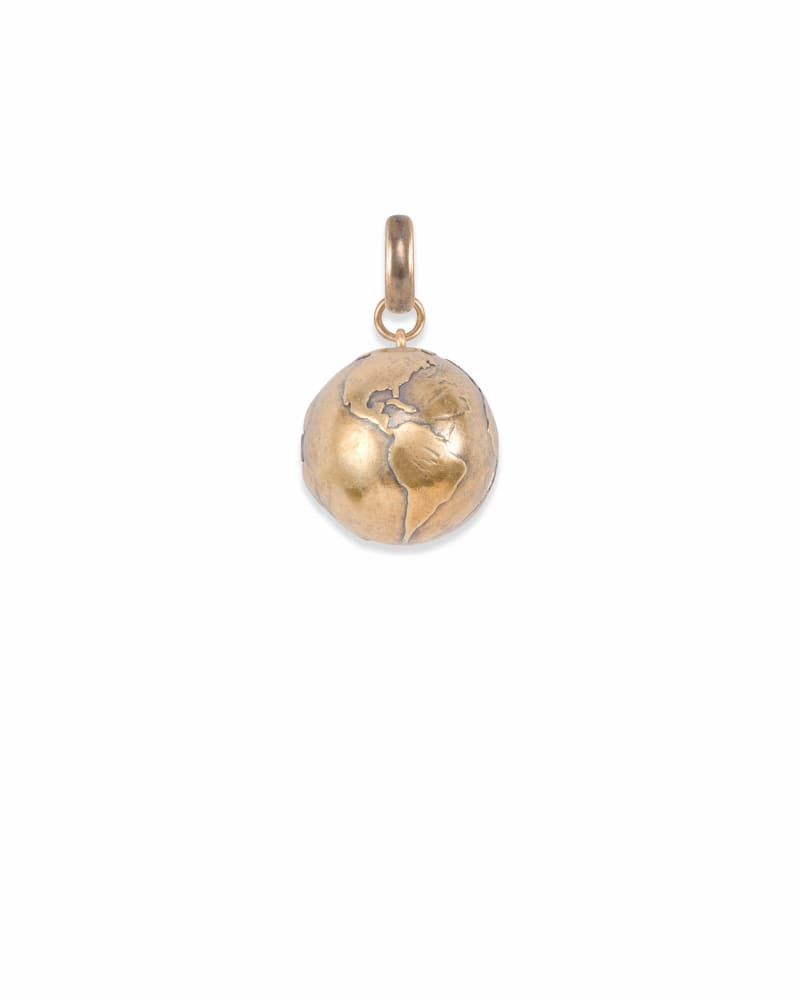 Globe Locket Charm in Vintage Gold image number 0