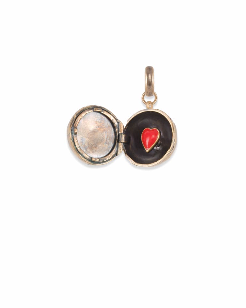 Globe Locket Charm in Vintage Gold image number 1
