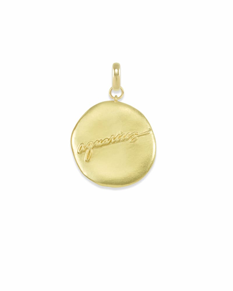 Aquarius Charm Coin in Gold image number 3