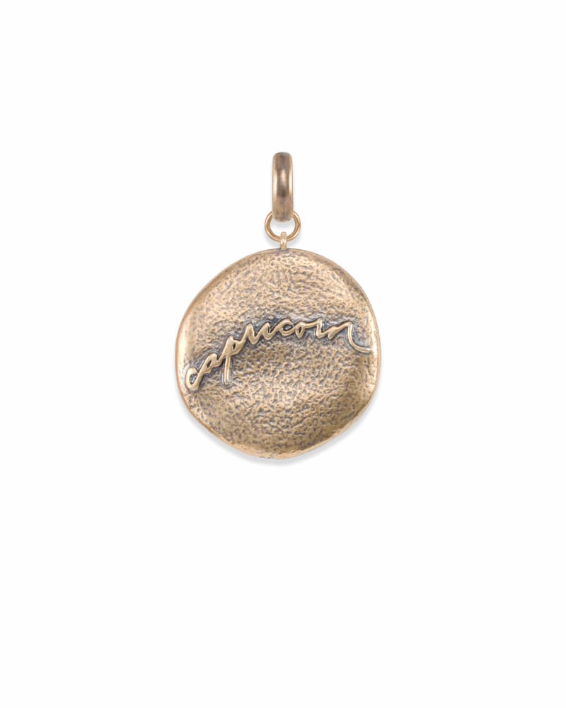 Capricorn Coin Charm in Vintage Gold image number 3