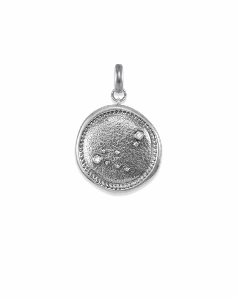 Capricorn Coin Charm in Vintage Silver image number 0