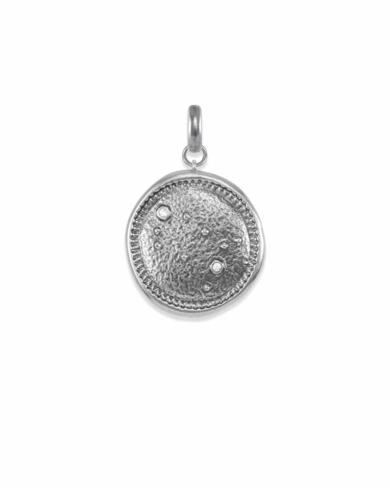 Gemini Coin Charm in Vintage Silver image number 0