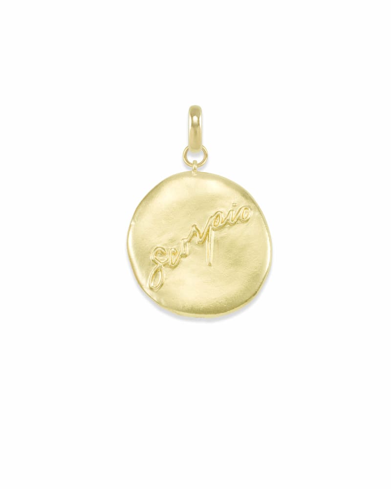 Scorpio Coin Charm in Gold image number 3